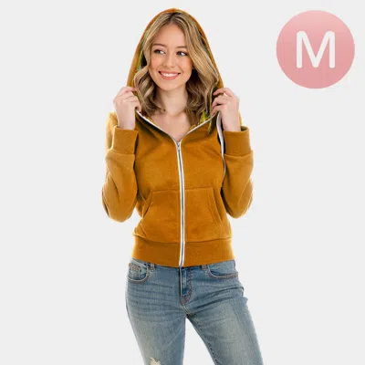 Truedames Brown Zip Up Hoodies Sweater