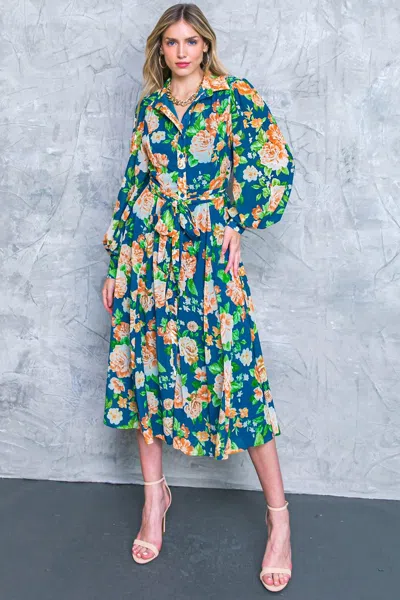 Truedames Bubbly Bliss Woven Midi Shirt Dress In Multi
