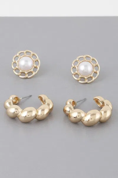 Truedames Bubbly Hoops Gold Earrings