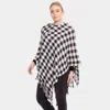 Truedames Buffalo Plaid Check Poncho In Black