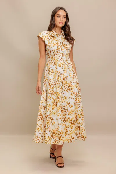 Truedames Buttercup Kiss Woven Midi Dress In Multi