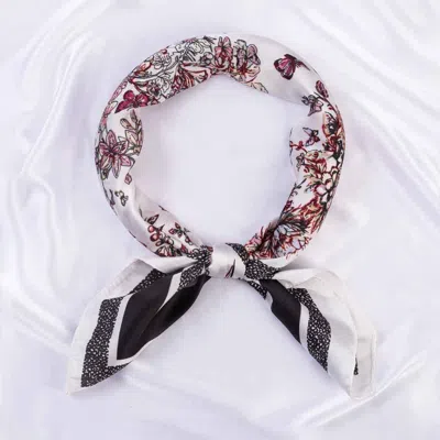 Truedames Butterfly Floral Sketch Print Square Bandana Scarf In Pattern