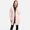 Truedames Button Detailed Front Pockets V Neck Cardigan In Pink