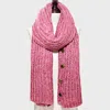 Truedames Button Up Cardigan Effect Knit Yarn Shawl Scarf In Pink