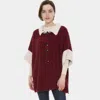 Truedames Buttons Sweater Sherpa Herms Coat/cardigan In Red