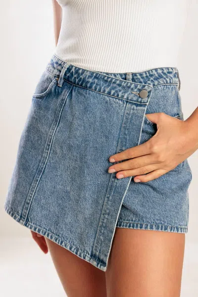 Truedames By Chance Denim Skort In Blue