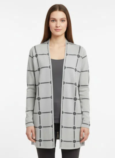 Truedames By Design Open Cardigan Sweater In Gray