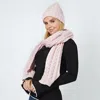Truedames Cable Knit Hat Scarf Set In Pink