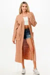 Truedames Cable Sweater Long Cardigan In Orange