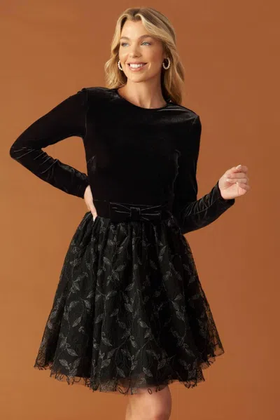 Truedames Cafe Conversation Woven Mini Dress In Black