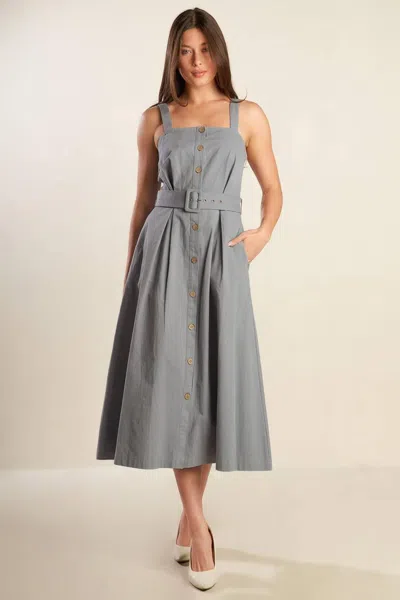 Truedames California Dreaming Woven Midi Dress In Gray