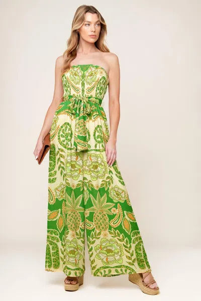 Truedames Cameron Meadow Green Woven Jumpsuit
