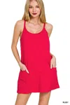 Truedames Cami Mini Dress With Built-in Romper Liner In Pink