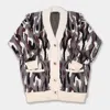 Truedames Camouflage Pattern In Front Button Closure Pocket Cardigan In Gray