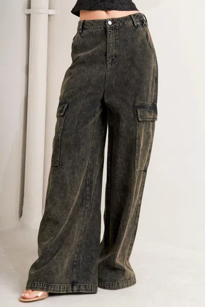 Truedames Can't Blame Me Gargo Denim Pants In Black