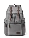 Truedames Canvas Backpack Bag With Buckle Straps In Gray