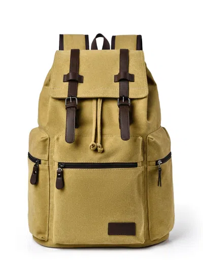 Truedames Canvas Backpack Bag With Buckle Straps In Green