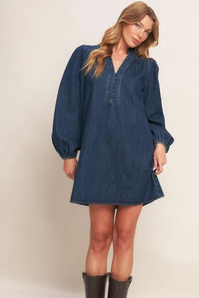 Truedames Canyon Breeze Denim Mini Dress In Blue