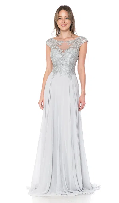 Truedames Cap Sleeve Embroidered Mother Of The Bride Dress In Green