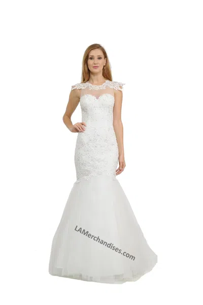 Truedames Cap Sleeve Lace Applique & Rhinestone Mermaid Dress In Red