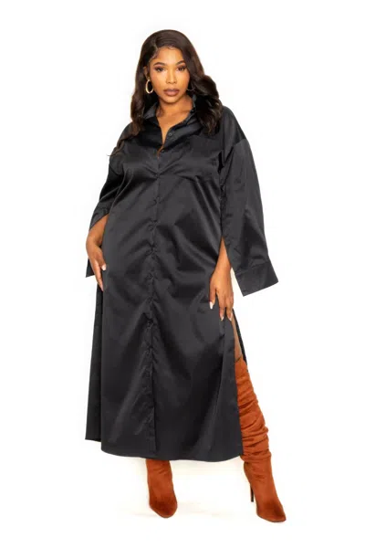 Truedames Cape Sleeve Shirt Dress In Black