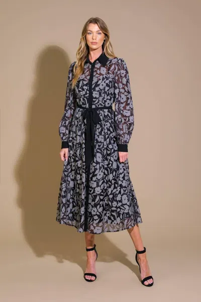 Truedames Captivating Always Jacquard Midi Dress In Black