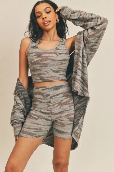 Truedames Cardigan Three Piece In Brown