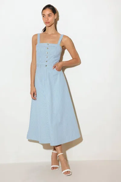 Truedames Carefree Daisy Woven Midi Dress In Blue