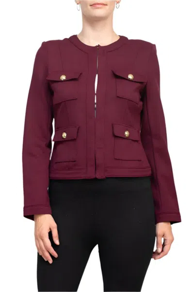 Truedames Carmen Marc Woven Knit Jacket In Purple