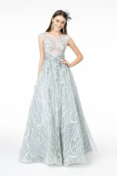 Truedames Carpet A-line Gown In Silver
