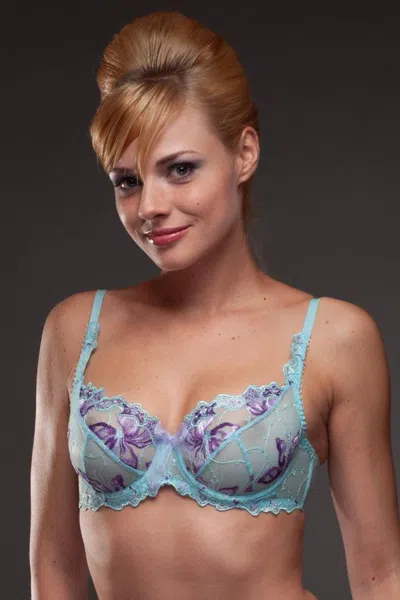 Truedames Casa Blanca Sheer Lace Bra In Blue