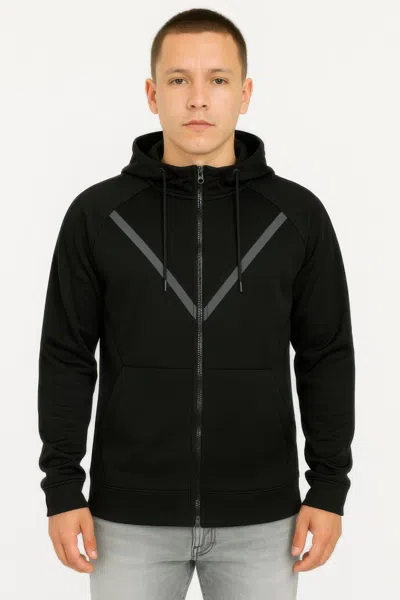 Truedames Casual Full Zip Up Hoodie Sweatshirts In Black