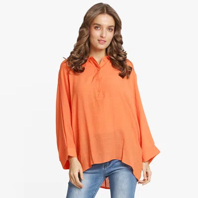 Truedames Casual Sheer Half Button-up Shirt Top In Multi