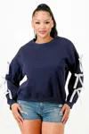 Truedames Casual Sweatshirts With Bow In Blue