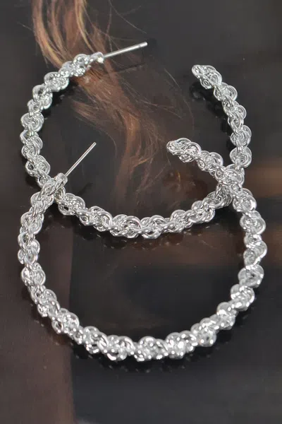 Truedames Chain Hoop Earrings In Silver