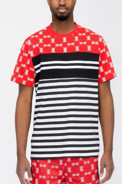 Truedames Chain Link Print Short Sleeve Tshirt In Red