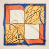 Truedames Chain Rope Printed Square Silky Satin Scarf In Neutral