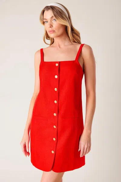 Truedames Chasing Joy Red Woven Mini Dress