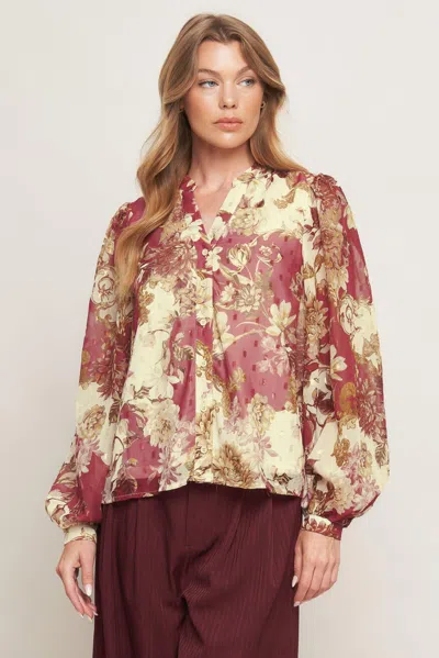 Truedames Chateau Floral Woven Top In White