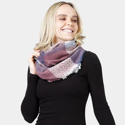Truedames Check Infinity Scarf In Blue