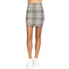 Truedames Check Jacquard Sweater Mini Skirt In Gray