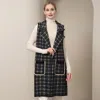 Truedames Check Patterned Front Pockets Vest In Multi