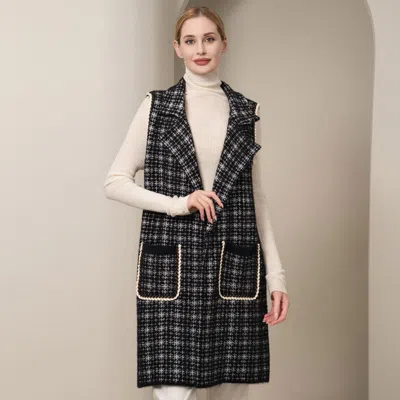 Truedames Check Patterned Front Pockets Vest In Multi
