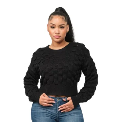 Truedames Checker Sweater Top In Black