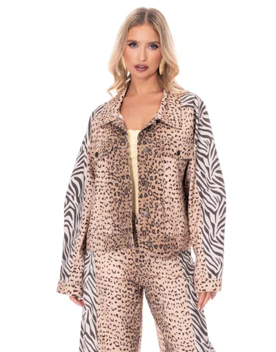 Truedames Cheetah Print Jacket In Multi