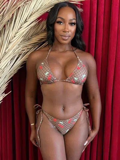 Truedames Cherry Dream Bikini Set In Brown