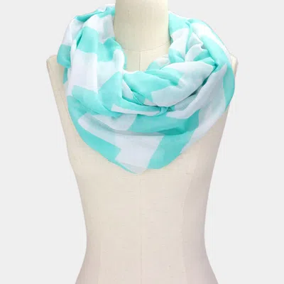 Truedames Chevron Pattern Infinity Scarf In Green