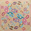 Truedames Chic Buckle Print Square Scarf In Multi