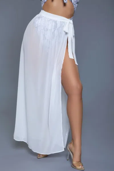 Truedames Chic Flowing Skirt With Side Tie In White