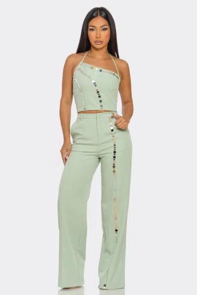 Truedames Christine Pants Set In Green